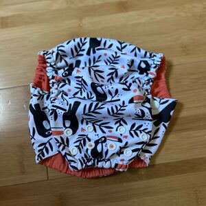LIKE NEW - Toucan  Print Diaper Cover - Black and White - size 2